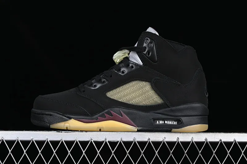All categories Air Jordan Jordan series basketball shoes Air Jordan 5 A Ma Maniér x Air Jordan 5 Low AJ5 Joe 5 joint model suede black FD1330-001